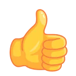 👍 палец вверх, лайк, одобрение, эмодзи, позитив, согласие, жест рукой telegram sticker