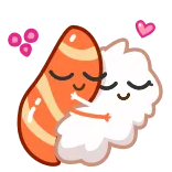 👩‍❤️‍👨 sushi, food, cute, love, cartoon, couple, kawaii telegram sticker