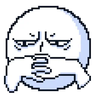 🤨 pixel art, ghost, emoticon, cute, funny, cartoon telegram sticker