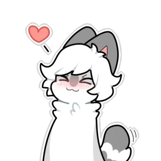 ❤ Desenho animado, Sticker, Fofo, Animal, Coração, Animado telegram sticker