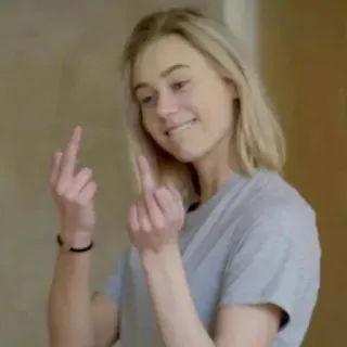 🖕 jari tengah, gestur ofensif, wanita, santai, ekspresi telegram sticker