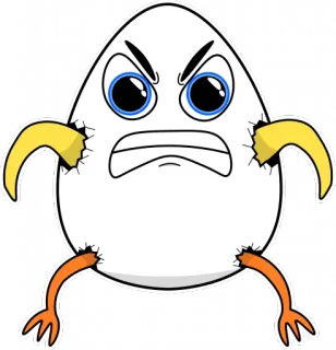 😠 Ei, Wütend, Cartoon, Sticker, Lustig, Figur, Süß telegram sticker