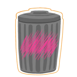 🗑 ゴミ箱, ゴミ, 廃棄物, リサイクル, 容器, ゴミコンテナ, ごみ, ピンクのグラフィティ telegram sticker