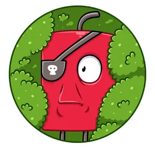 👀 Kartun, Bajak laut, Karakter, Penutup mata, Tengkorak, Merah telegram sticker