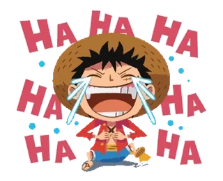😂 Monkey D. Luffy One Piece HAHA HA HA HA HA HA HA HA HA HA HA HA anime, one piece, luffy, śmiejący się, śmieszne telegram sticker