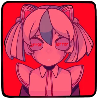 🫥 error error 애니메이션, 소녀, 오류, 슬픈, 만화 telegram sticker