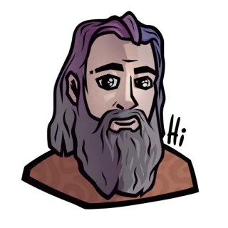 👋 Hi Cartoon, Gruß, Figur, Bart, Mann, Hallo telegram sticker
