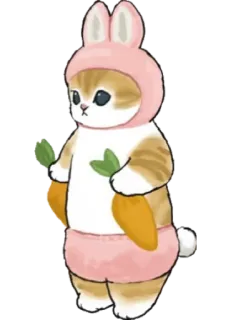 🐰 cat, bunny, rabbit, animal, carrot, cute, costume telegram sticker