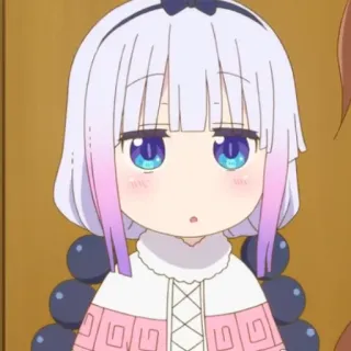 🦋 Kanna Kamui Miss Kobayashi's Dragon Maid Аниме, Дракон, Канна, Милый, Каваий, Персонаж telegram sticker