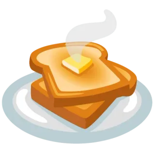 🍞 Roti panggang, Roti, Makanan, Sarapan, Mentega telegram sticker