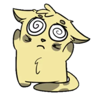 😵 cat, dizzy, cartoon, sticker, funny, confused telegram sticker
