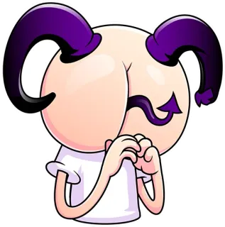 😈 Teufel, Dämon, Hörner, Cartoon, beleidigend, Hintern, unhöflich, frech telegram sticker