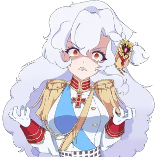🤬 アニメ, 怒り, ミリタリー, 制服, 女の子, 士官 telegram sticker