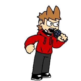 ➡️ Tord Eddsworld Dibujos animados, Tord, Eddsworld, Enojado, Micrófono telegram sticker