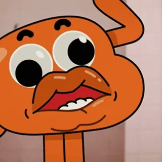 🤪 Darwin Watterson The Amazing World of Gumball dibujos animados, gracioso, meme, pez, naranja, Darwin, Gumball telegram sticker