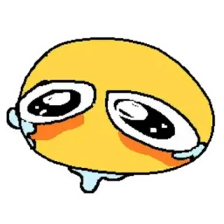 😢 Emoji, Pleur, Triste, Jaune, Meme, Expression telegram sticker