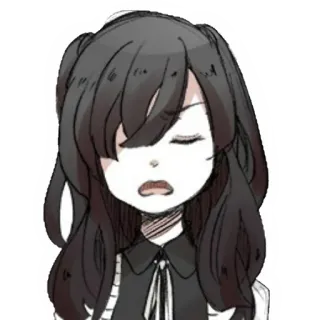 😖 anime, chica, dormilona, manga, cansada, dibujo animado telegram sticker