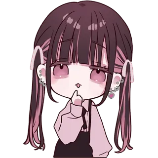 🤔 anime meisje, schattig, cartoon, sticker telegram sticker