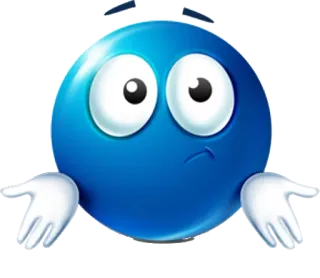 😶 emoji, shrug, question, unsure, confused, blue, questioning whatsapp sticker