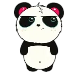😒 panda, animal, cartoon, cute, bear telegram sticker