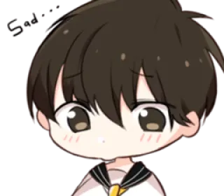 😢 anime style, cute, school uniform, kawaii, chibi, cartoon, schoolgirl whatsapp sticker