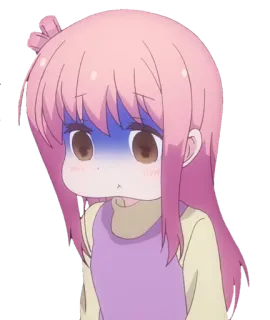 😨 anime, garota, cabelo rosa, desenho animado, fofo telegram sticker