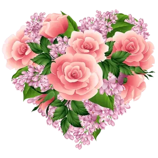 💜 flower, heart, roses, bouquet, floral, pink telegram sticker