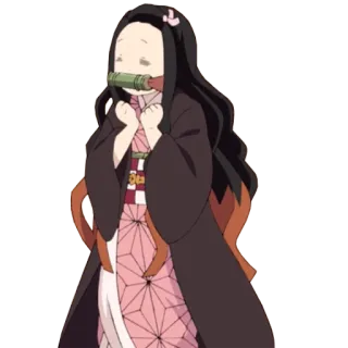☺️ Nezuko Kamado Demon Slayer 애니, 네즈코, 귀멸의 칼날, 귀여운, 소녀, 캐릭터 telegram sticker