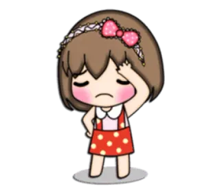🤦‍♀ cartoon, girl, sad, cute, anime, headache telegram sticker