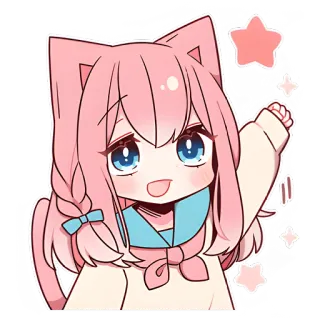 Розовая киса @Nyasticks telegram stickers