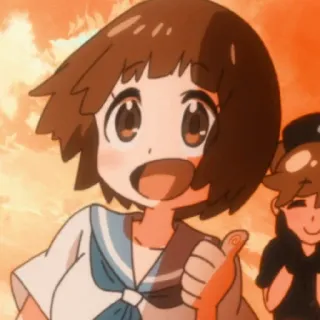 👍 Anime, Daumen hoch, Cartoon, Lächeln, Fröhlich, Mädchen, Figur telegram sticker