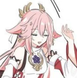 🌟 Yae Miko Genshin Impact Anime, Genshin Impact, Yae Miko, Jeu vidéo, Personnage, Fanart whatsapp sticker