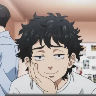 🙂 anime, cartoon, male, portrait, character telegram sticker
