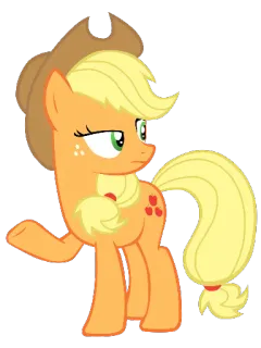 😐 Applejack My Little Pony pony, applejack, friendship is magic, cartoon, animal telegram sticker