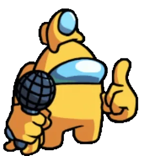 👆 among us, game, microphone, figure, pointing telegram sticker
