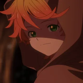 🙁 Emma The Promised Neverland Anime, Emma, The Promised Neverland, karakter, imut, kartun, manga whatsapp sticker