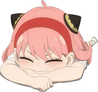 😣 Anya Forger Spy x Family Anime, Spy x Family, Anya Forger, Mignon, Dormir, Fatigué whatsapp sticker