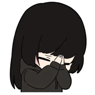 🥺 anime, cartoon, Mädchen, traurig, emotional, weinen, flehen telegram sticker