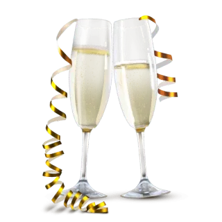 🍸 샴페인, 건배, 축하, 잔, 새해 telegram sticker