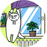 🏘 cat, window, cartoon, house, domestic, pet telegram sticker