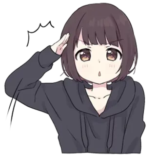 ✊ Anime, Dziewczyna, Naklejka, Słodkie, Salut telegram sticker