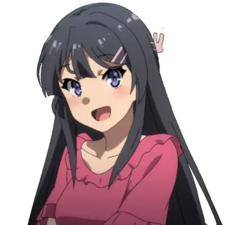 👋 Mai Sakurajima Rascal Does Not Dream of Bunny Girl Senpai Anime, Ragazza, Carina, Cartone animato, Sakurajima, Mai telegram sticker