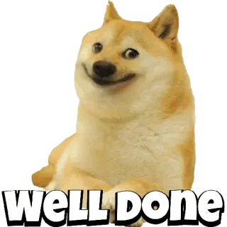 😀 doge well done Doge, Meme, Làm tốt lắm, Chó, Động vật telegram sticker