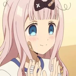 😌 Chika Fujiwara Kaguya-sama: Love Is War anime, chika fujiwara, bandage, cute, kawaii whatsapp sticker