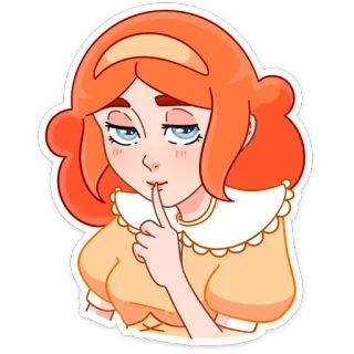 🤫 여자, 쉿, 소녀, 손가락, 조용, 비밀 telegram sticker
