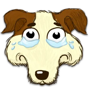 😢 cachorro, chorando, triste, lágrimas, filhote, emoções telegram sticker