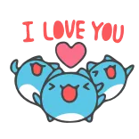 ❤️ I LOVE YOU amore, carino, cuore, kawaii, uccelli, affettuoso telegram sticker