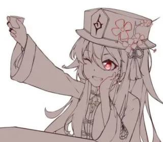 😉 Hu Tao Genshin Impact Anime, Video game, Personagem, Hu Tao, Genshin Impact telegram sticker