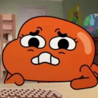 😟 Darwin Watterson The Amazing World of Gumball Kartun, Ikan, Oranye, Khawatir, Lucu telegram sticker