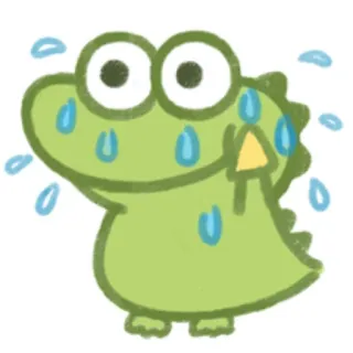 😅 crying, crocodile, tears, sad, cartoon, illustration, cute telegram sticker